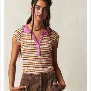 NWOT Free People One Way Baby Polo Tee